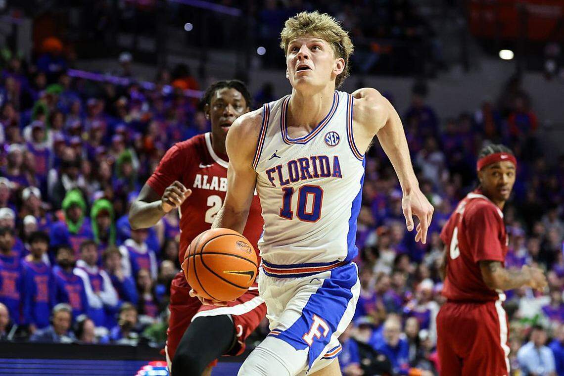Florida forward Thomas Haugh (10) is a leading contender for SEC Player of the Year.