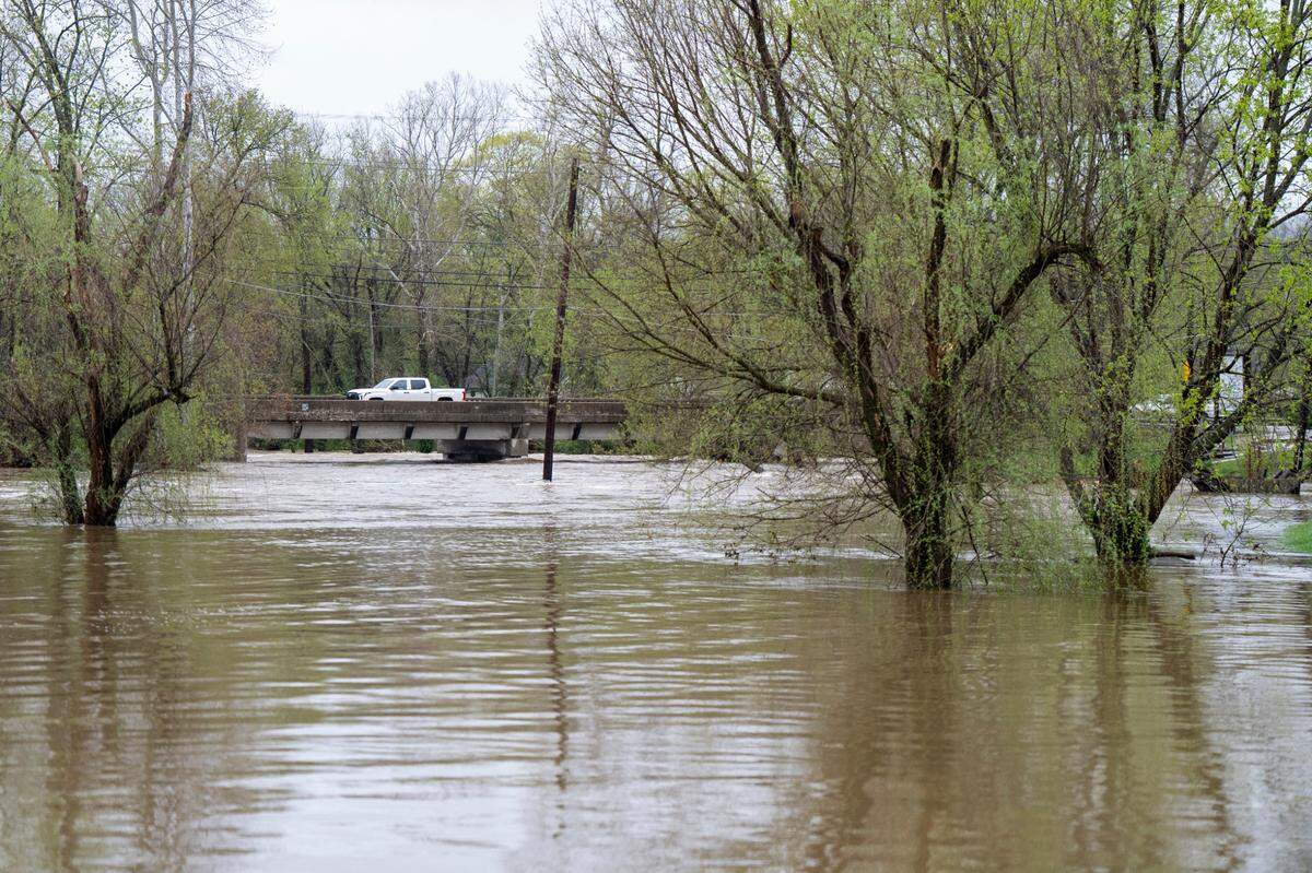 Flooding near the Forks of the Elkhorn , Sunday April 6, 2025 in Frankfort, Ky. Photo by Mark Mahan