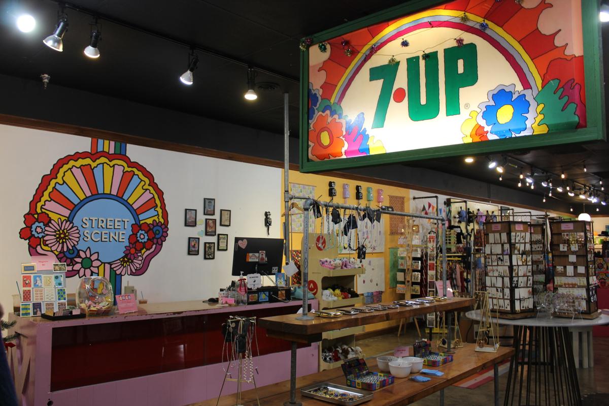 The checkout counter at Street Scene, a vintage store in Lexington, Kentucky.