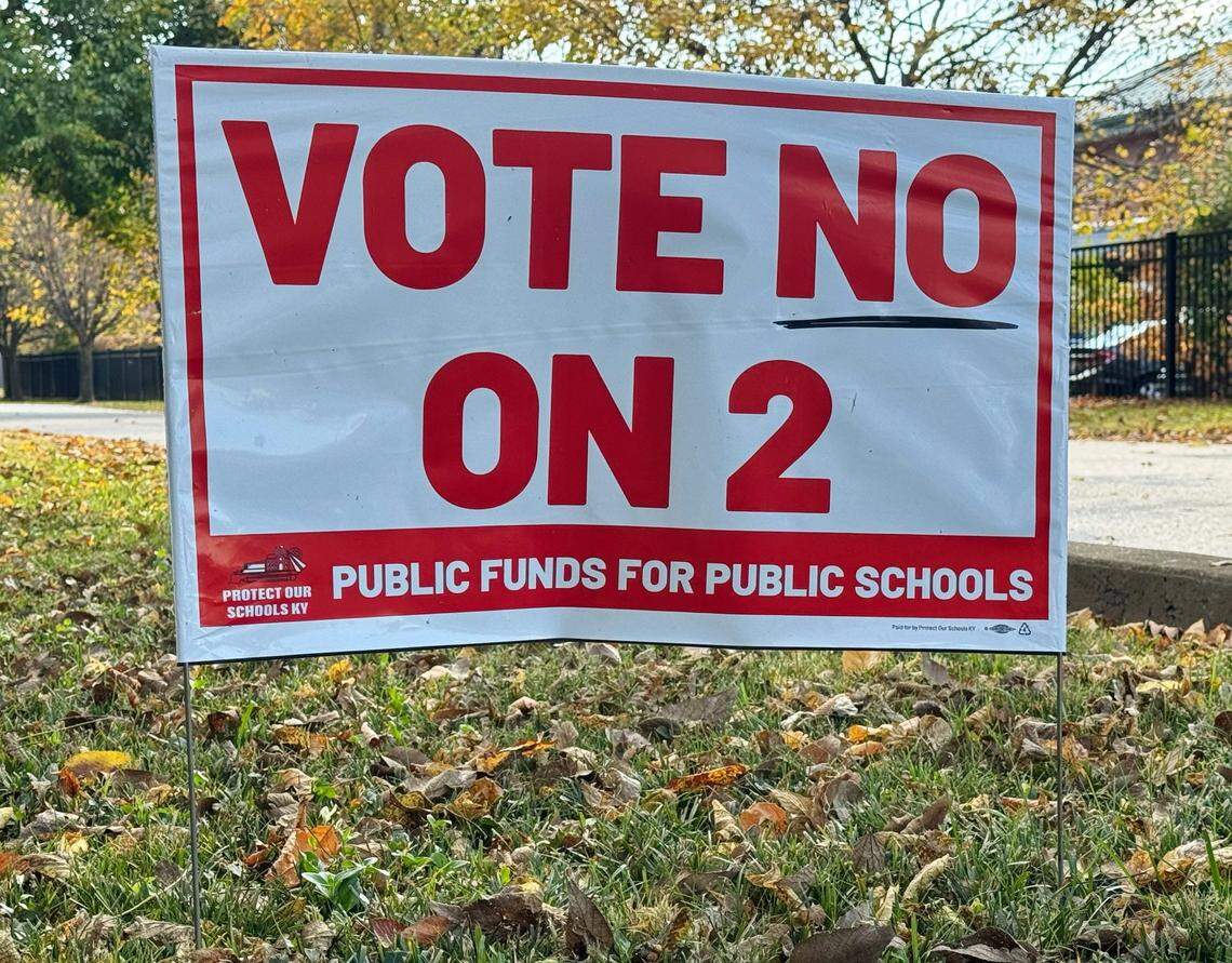 Vote No on Amendment 2 signs in yards around Jefferson County. Wednesday, October 30, 2024