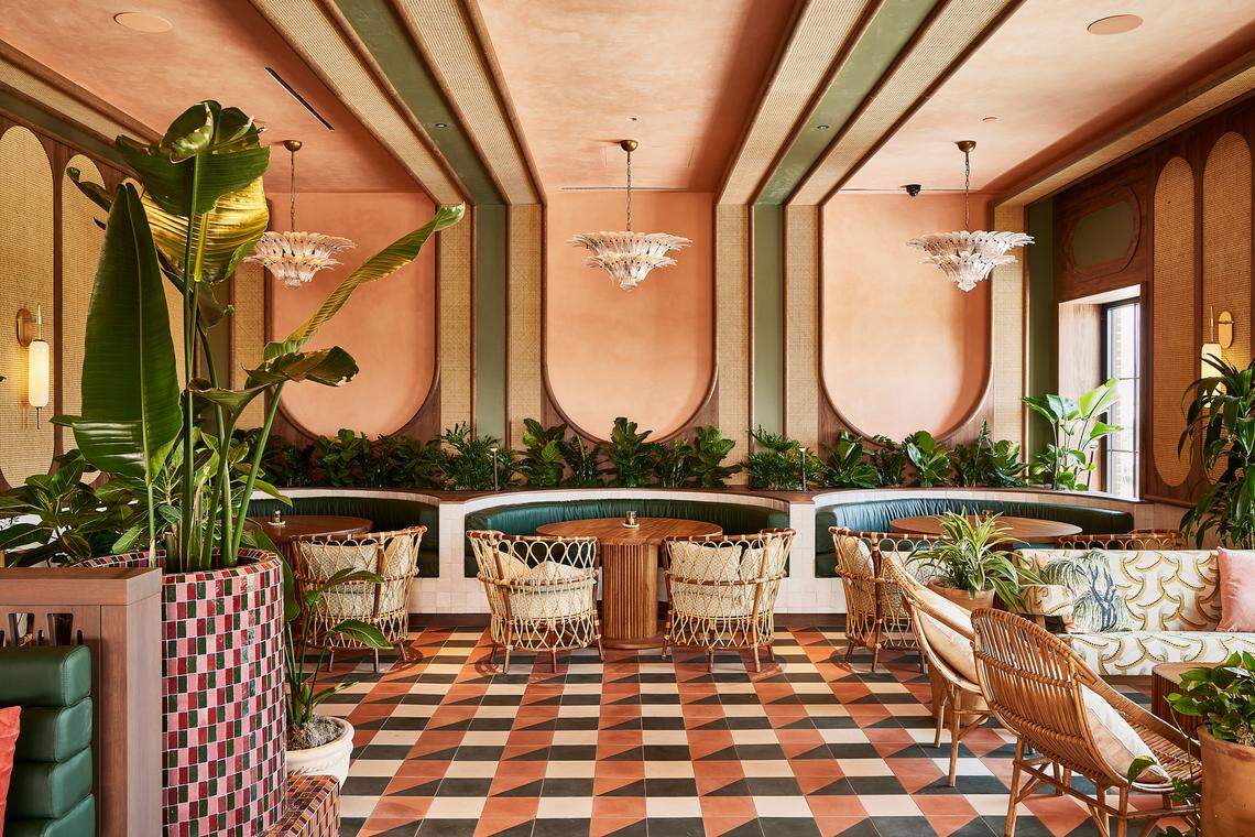 The Lost Palm, an upscale, rooftop bar, at The Manchester Hotel. The hotel will open June 2, 2023, in the Lexington Distillery District. 