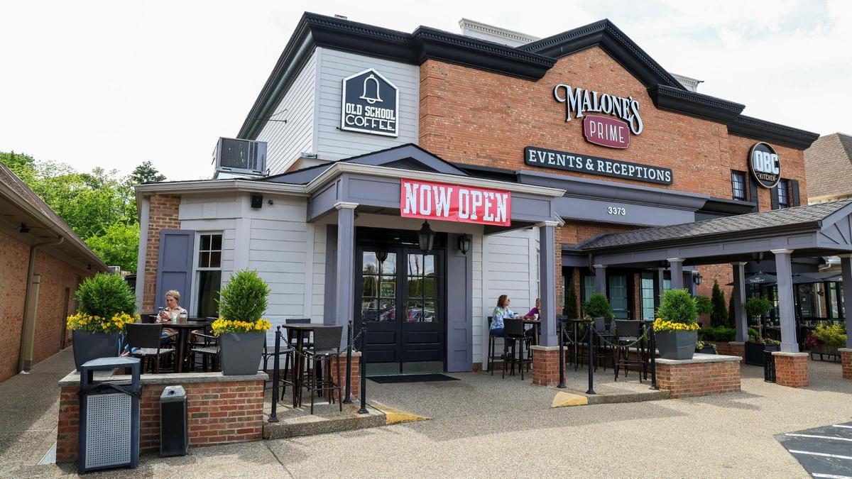 The new location of Old School Coffee, photographed Thursday, May 23, 2025, in Lexington, Ky., is located in the Lansdowne Shopping Center next door to the Malone’s Prime Events and Receptions and Baskin-Robbins.