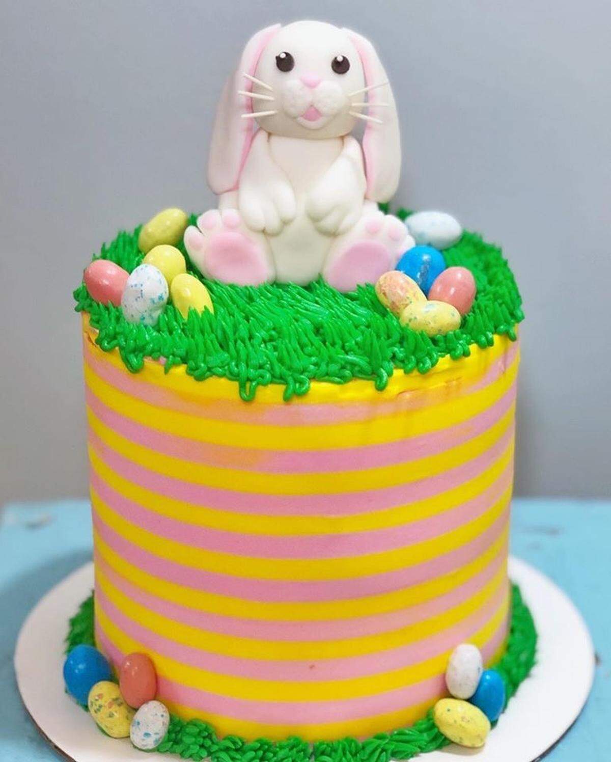 Brandi Romines offered customers a kit to make this bunny cake. She packaged everything, including the cake, then showed them how to make it in a Facebook Live video. She is planning her next kit soon.