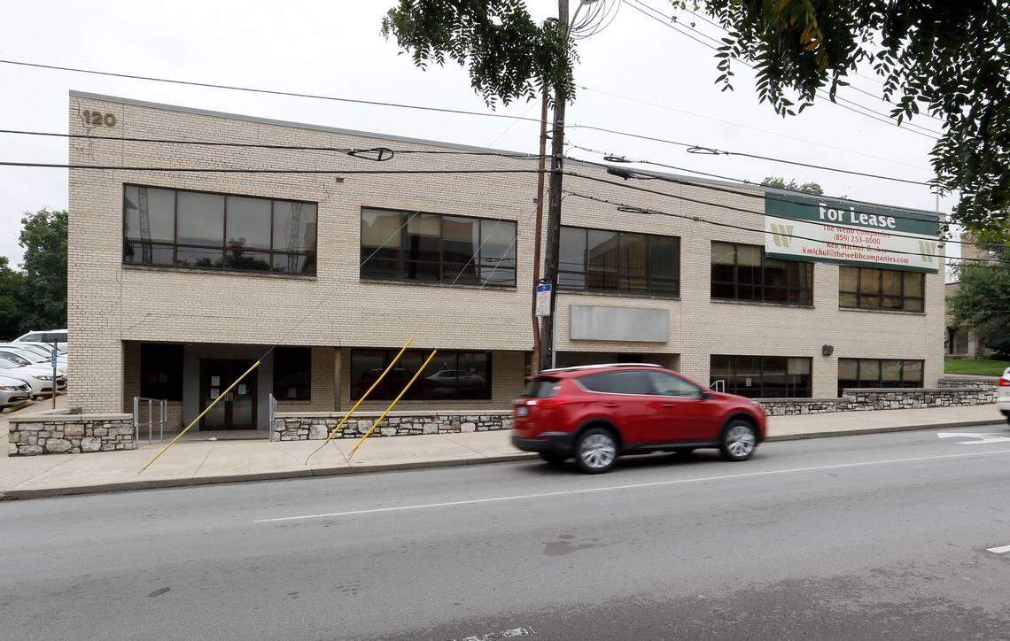The former employment office at 120 W. High and South Upper streets. The Webb Companies want to tear down the two-story building and build a four-story condo building.