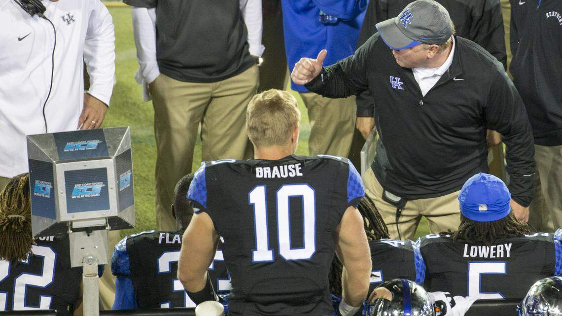 "There's no reason for me to be worried about it at this point. They seem like they've prepared the right way," UK Coach Mark Stoops, right, said of his team's readiness for Louisiana-Monroe.          