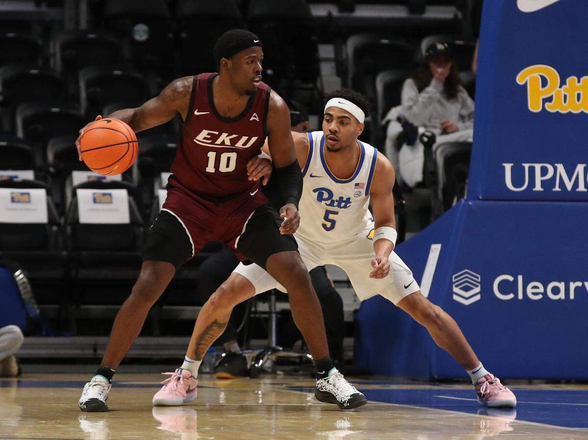 Devontae Blanton (10) ends his Eastern Kentucky career with 2,050 points, 837 rebounds and 429 assists.