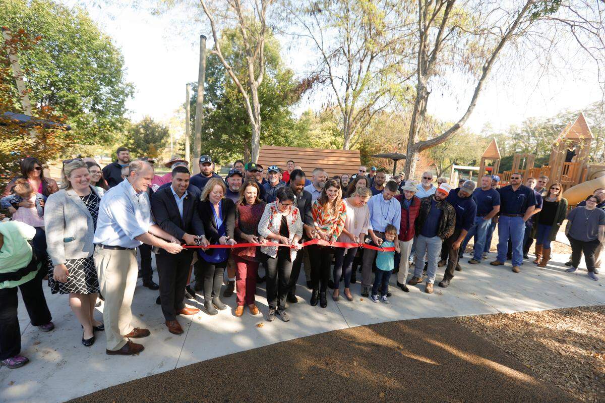 Shillito Park playground ribbon cutting on Monday, Oct. 21, 2019.