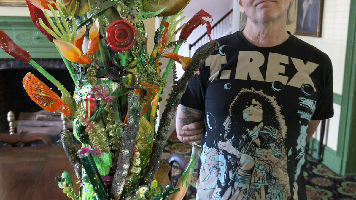 Robert Morgan will be featured at Friday's Gallery Hop with an exhibit at the Hunt  Morgan House. He said the sculpture Green Man, above represents a "frightening form of nature."       
