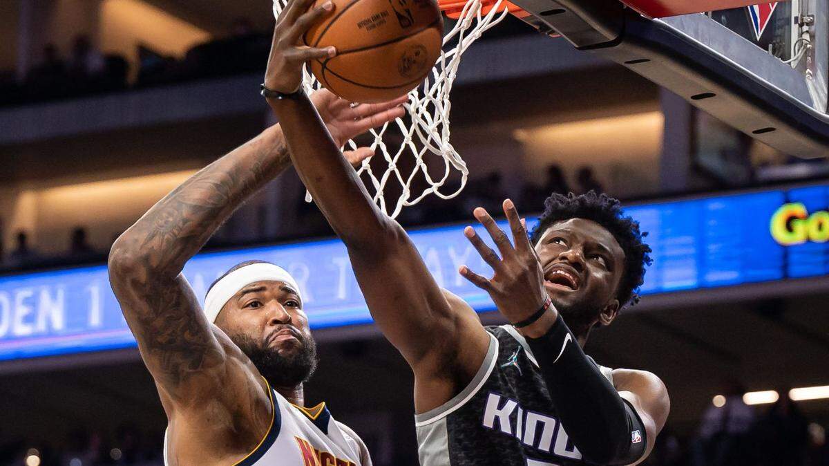 The most recent NBA stop for DeMarcus Cousins, left, was with Denver during the 2021-22 season. He averaged 8.9 points and 5.5 rebounds for the Nuggets.