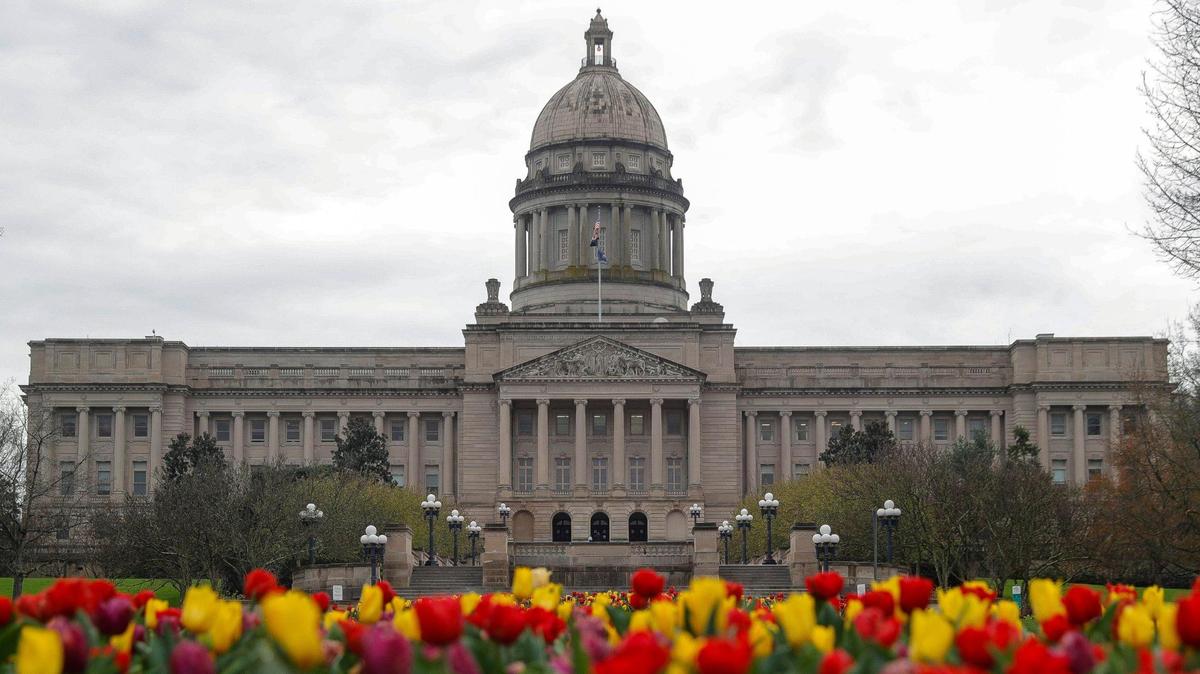 Tulips blooms in front of the Kentucky state Capitol in Frankfort in this file photo.