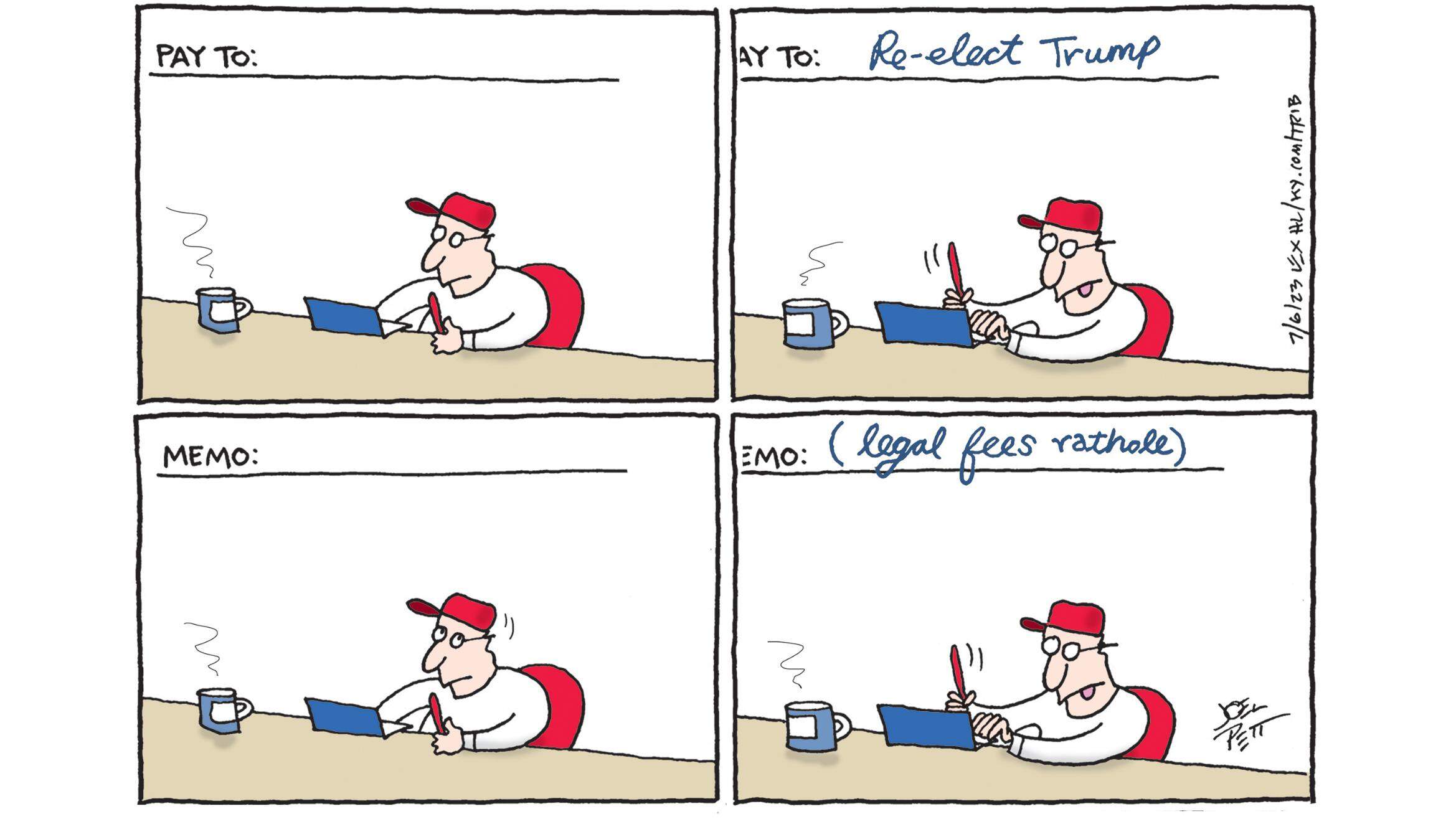Joel Pett: Trump’s legal defense fund