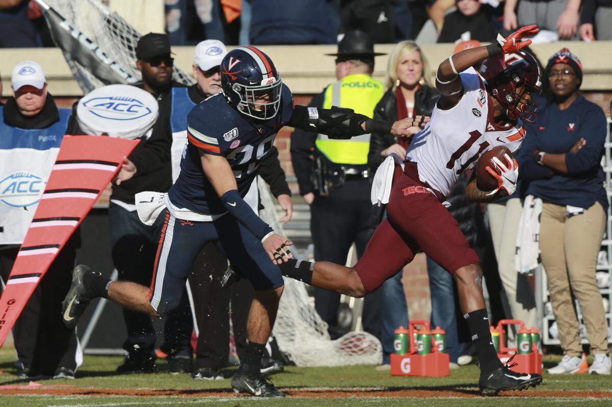 Virginia Tech wide receiver Tre Turner (11) is a threat both in the passing game and as a runner.