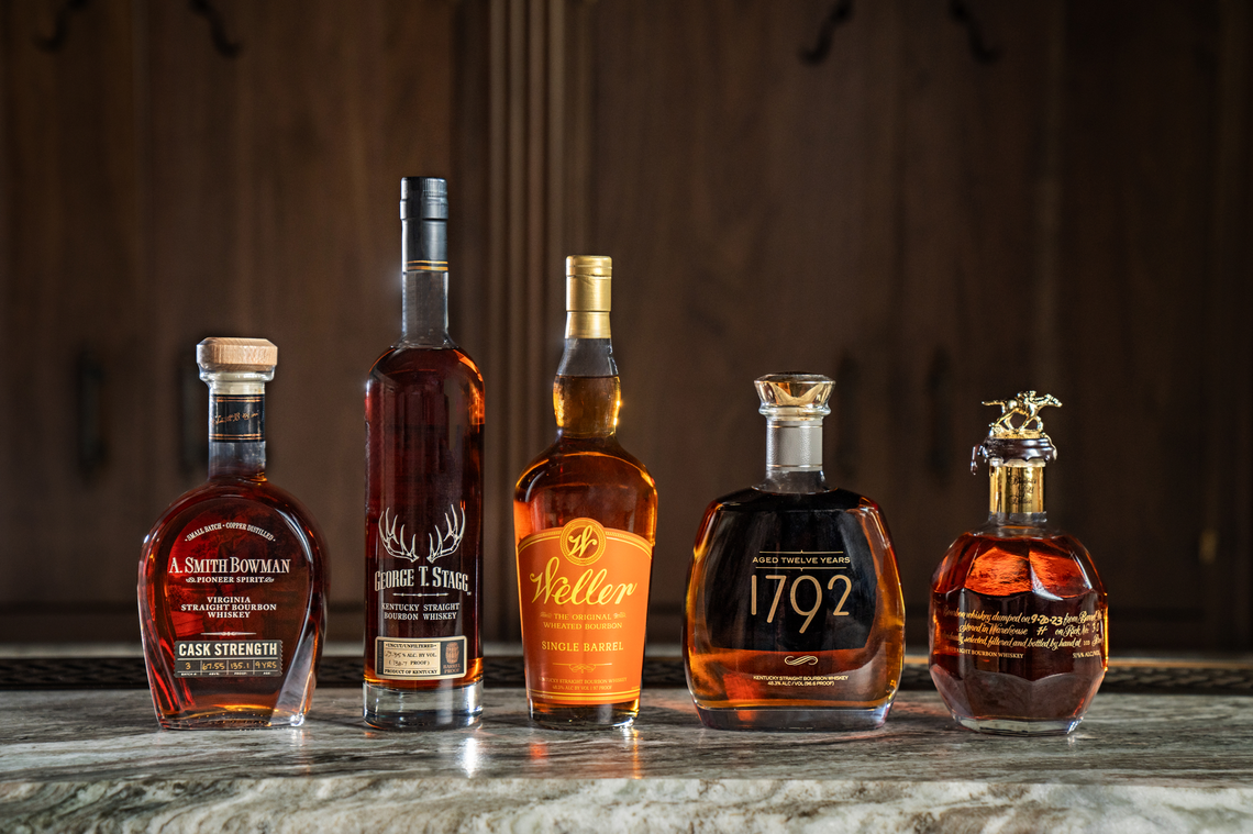 Sazerac and BlockBar are auctioning rare bourbons including A. Smith Bowman, George T. Stagg, Weller Single Barrel, 1792 and Blanton’s Gold online to raise money for the American Red Cross hurricane relief efforts in North Carolina and Florida.