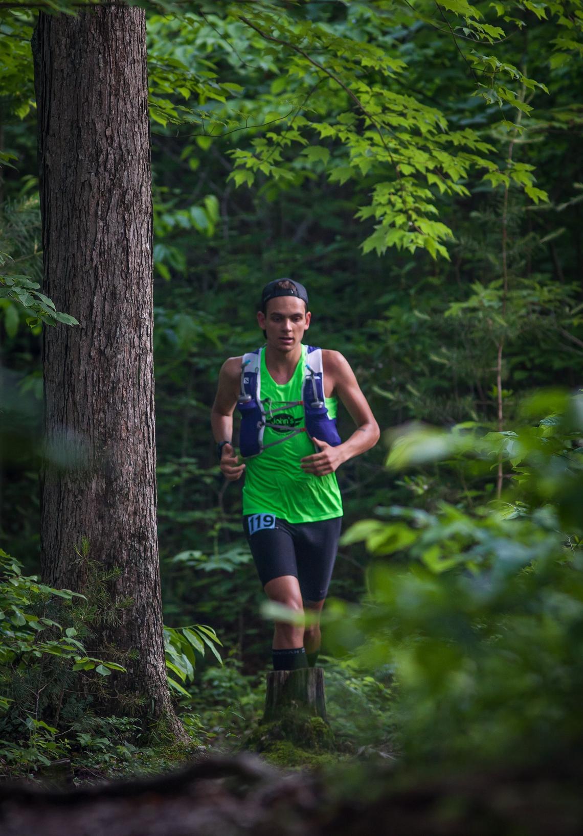 Dustin Mitchell led the pack as he approached the Pinch 'Em tight aid Station at mile 9.8 last Saturday, for the War Hammer 100 Endurance Run. He maintained this lead until around mile 30 when he was overtaken by Will Rivera and eventually dropped out of the race around mile 80.