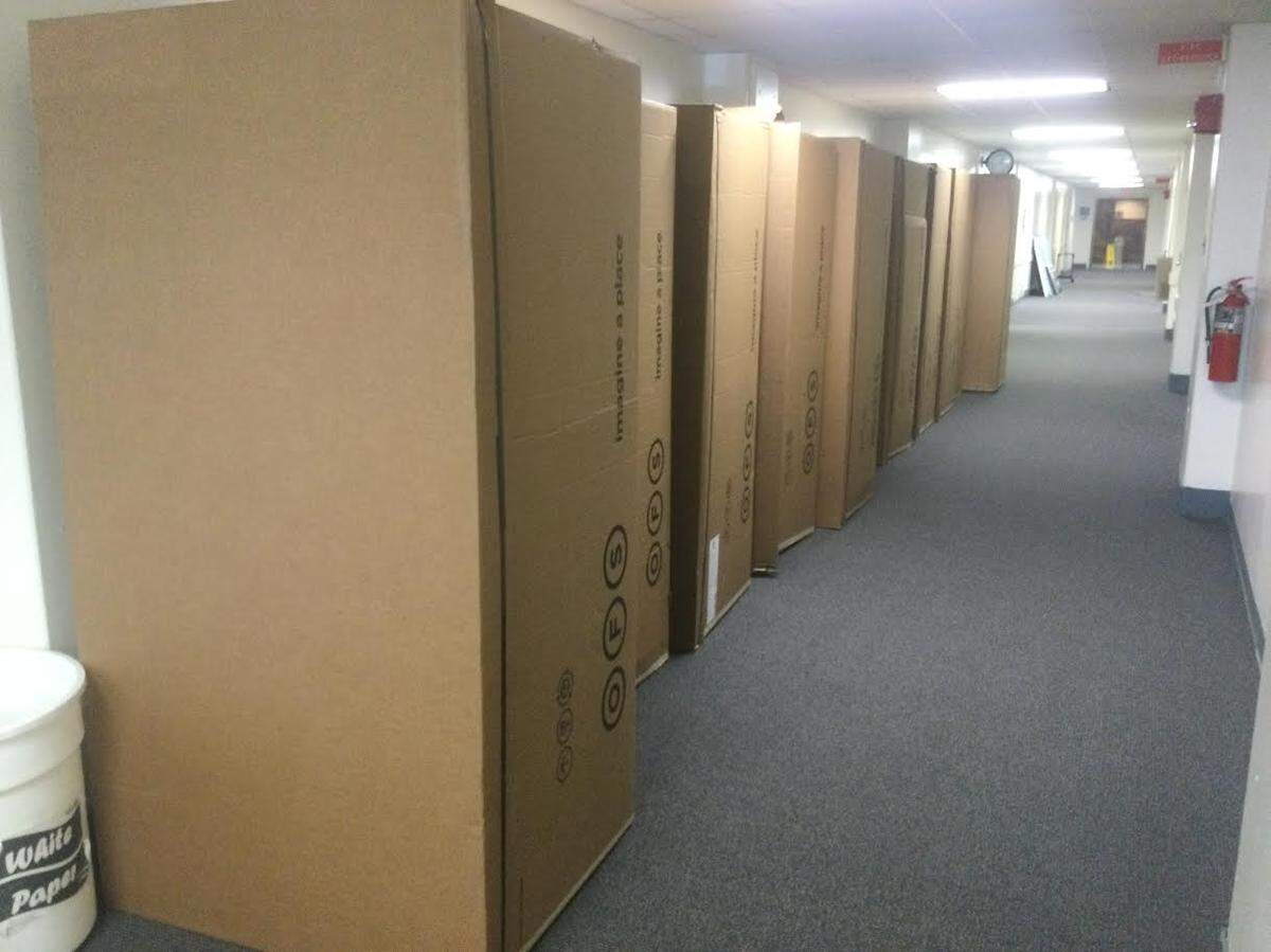 Hallways in the Kentucky Capitol Annex have been lined recently with boxes of more than $900,000 worth of furniture for Legislative Research Commission staffers.