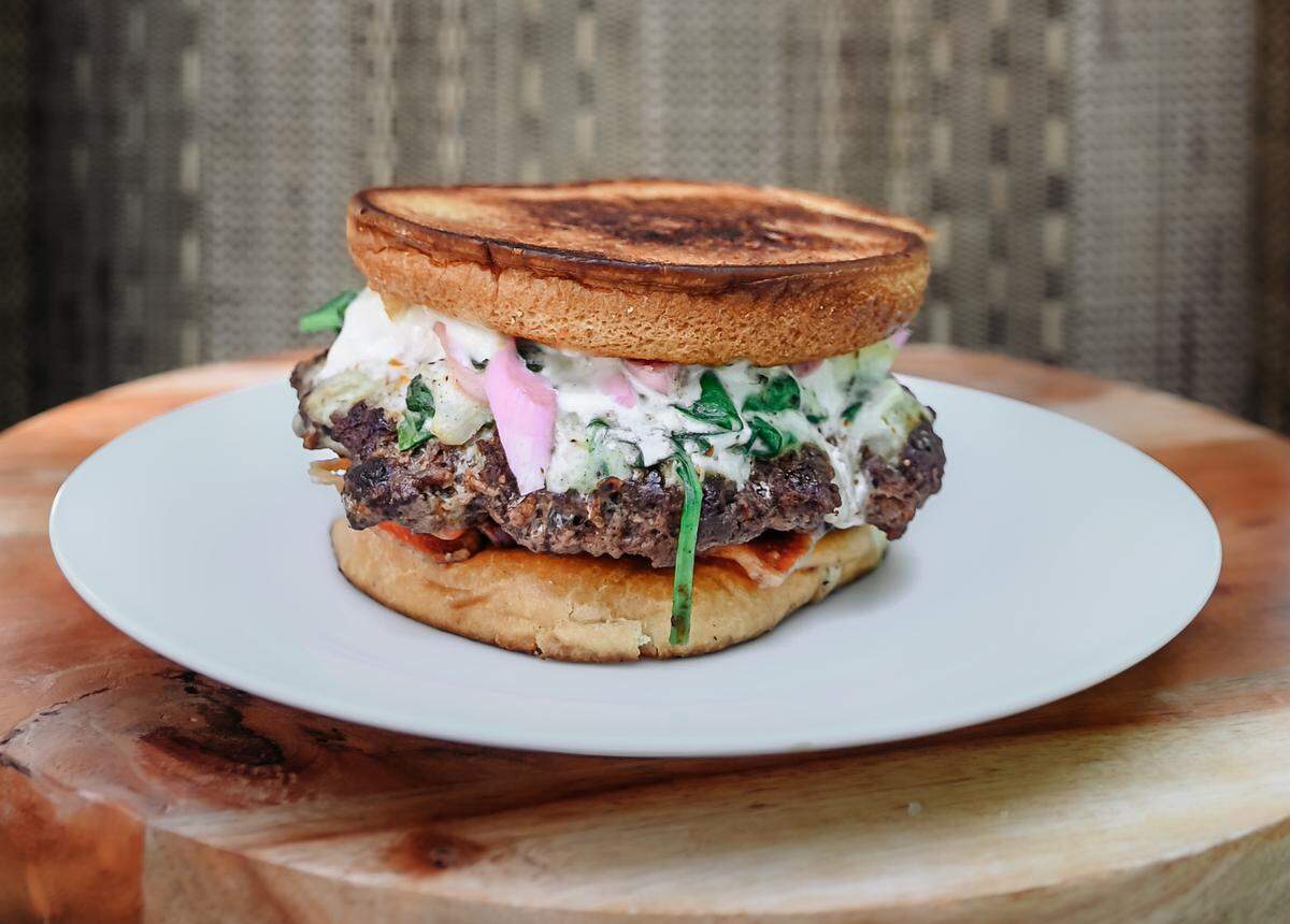 NuHealth Kitchen’s Garden Dip Bacon Delight, which is also available in a vegetarian version, for Lexington Burger Week.