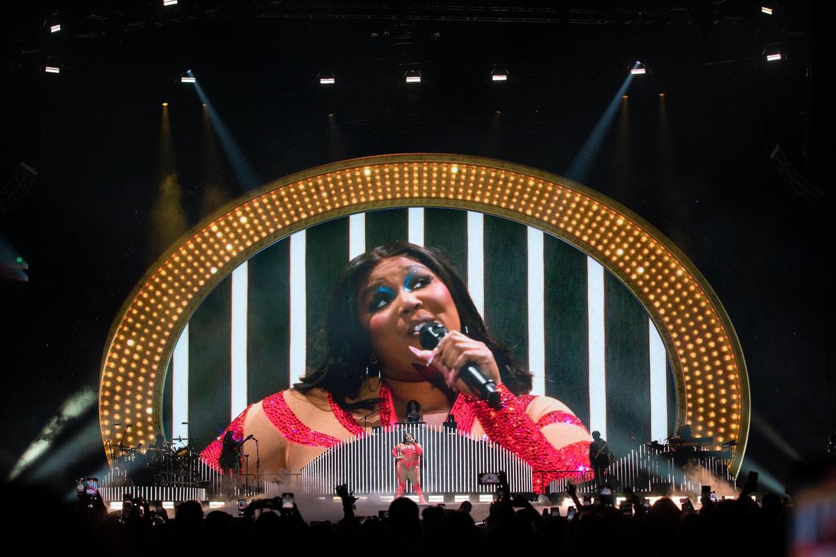 Rapper Lizzo performs on The Special Tour at Rupp Arena in Lexington, Ky., Saturday, April 22, 2023.