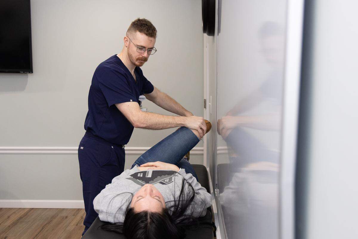 Brad Firchow, a fourth-year rural medicine student at the University of Kentucky College of Medicine is part of UK’s Rural Physician Leadership Program, based in Morehead. His cohort founded the Caring for Appalachians Through Service Clinic, or CATS Clinic, this year in partnership with Gateway Homeless Coalition in Morehead. In this photo, he works with a patient at the CATS Clinic.