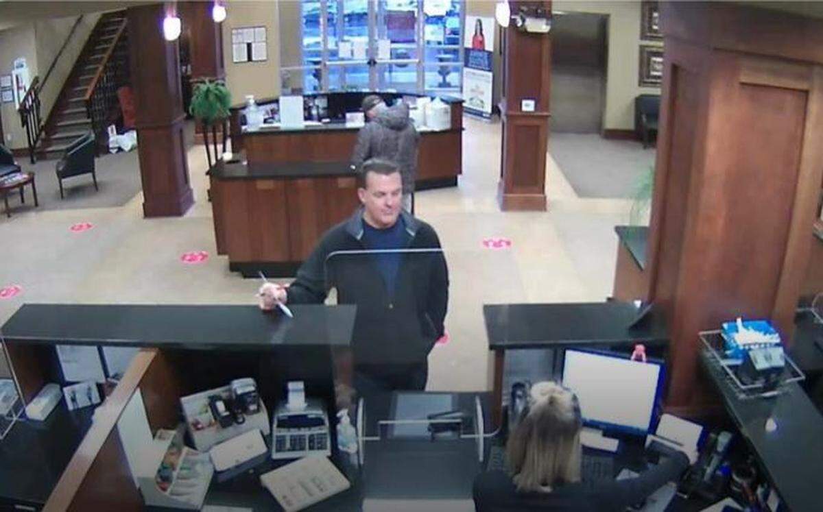 Clayton Mullins, a Benton resident, was charged over allegedly participating in the Capitol riot on Jan. 6, 2021. The FBI used this surveillance footage from Mullins’ bank to help identify him, according to court records.