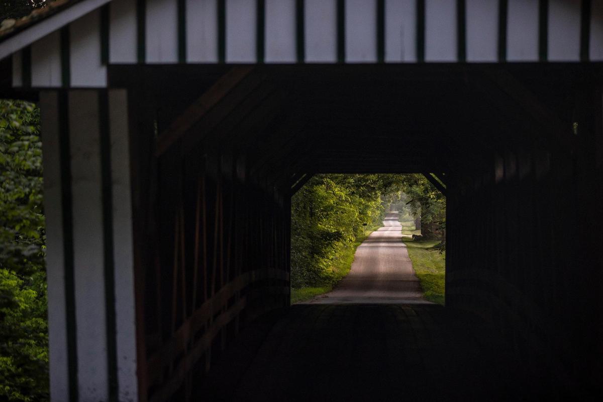 The Colville Covered Bridge is located in Bourbon County, Ky. The bridge, which is open to traffic, was originally built around 1877.