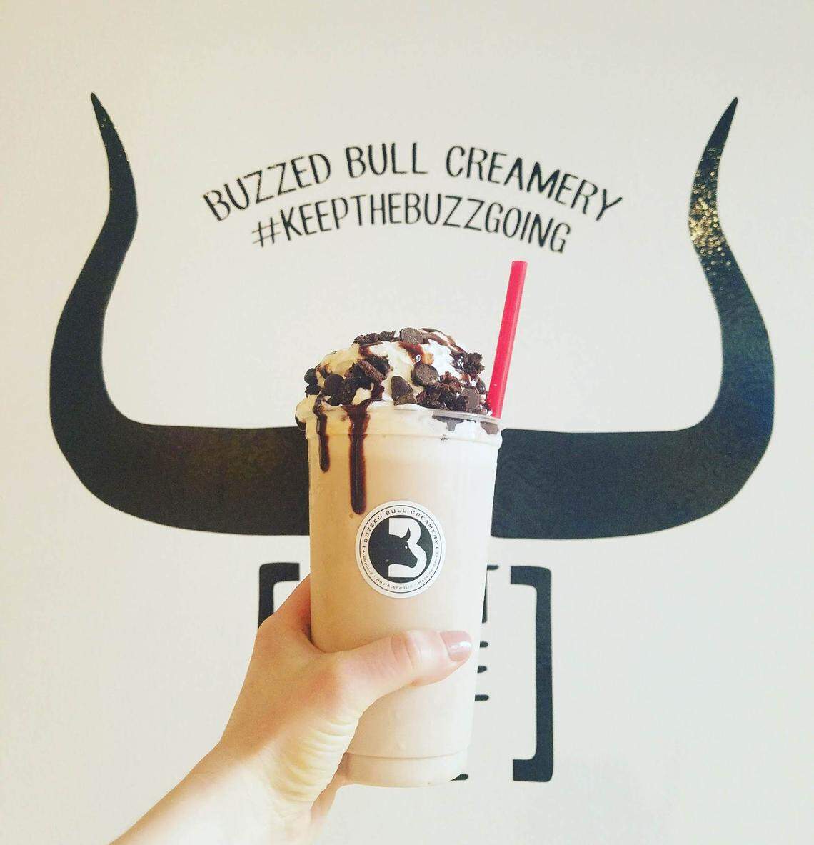 A Death by Chocolate shake from Buzzed Bull Creamery, available with or without liquor. Buzzed Bull opened at The Summit at Fritz Farm in 2022.