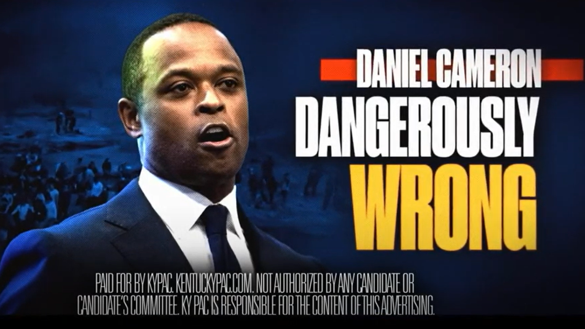 A screenshot from KY PAC’s negative ad against U.S. Senate candidate Daniel Cameron
