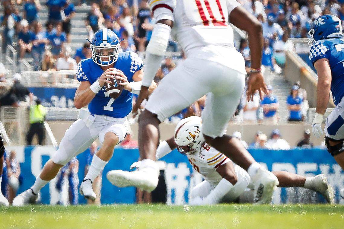 Will Levis became just the second quarterback in the Mark Stoops era to throw for at least 300 yards in a game in his Kentucky debut against Louisiana Monroe.