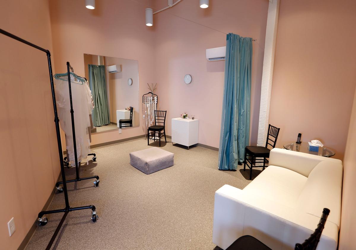 One of the bridal dressing rooms at The White Dress of Lexington at 740 National Avenue. This building has been remodeled to hold several women-owned businesses.