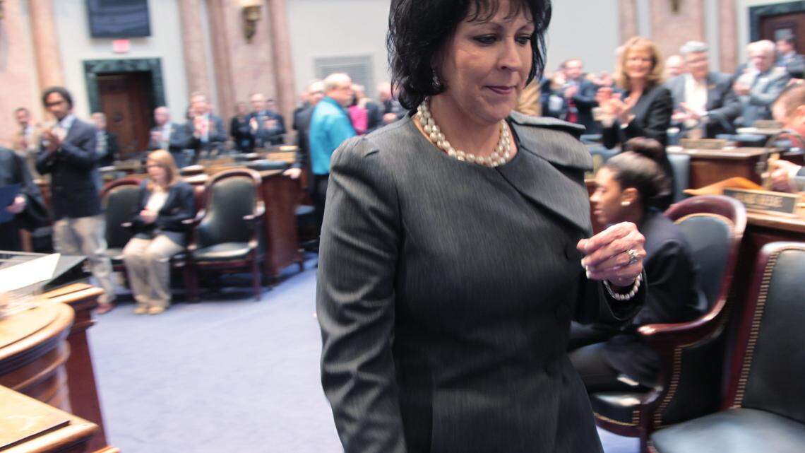 Rep. Regina Bunch took her seat in the House Chamber after being sworn in.