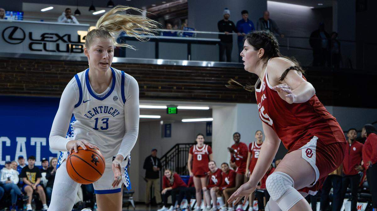 Kentucky star center Clara Strack (13) is averaging 16.2 points, 10.2 rebounds, 1.9 assists, 1.3 steals and 2.7 blocks a game as the Wildcats enter postseason play. First up for UK will be an SEC Tournament opening-round game vs. Arkansas.