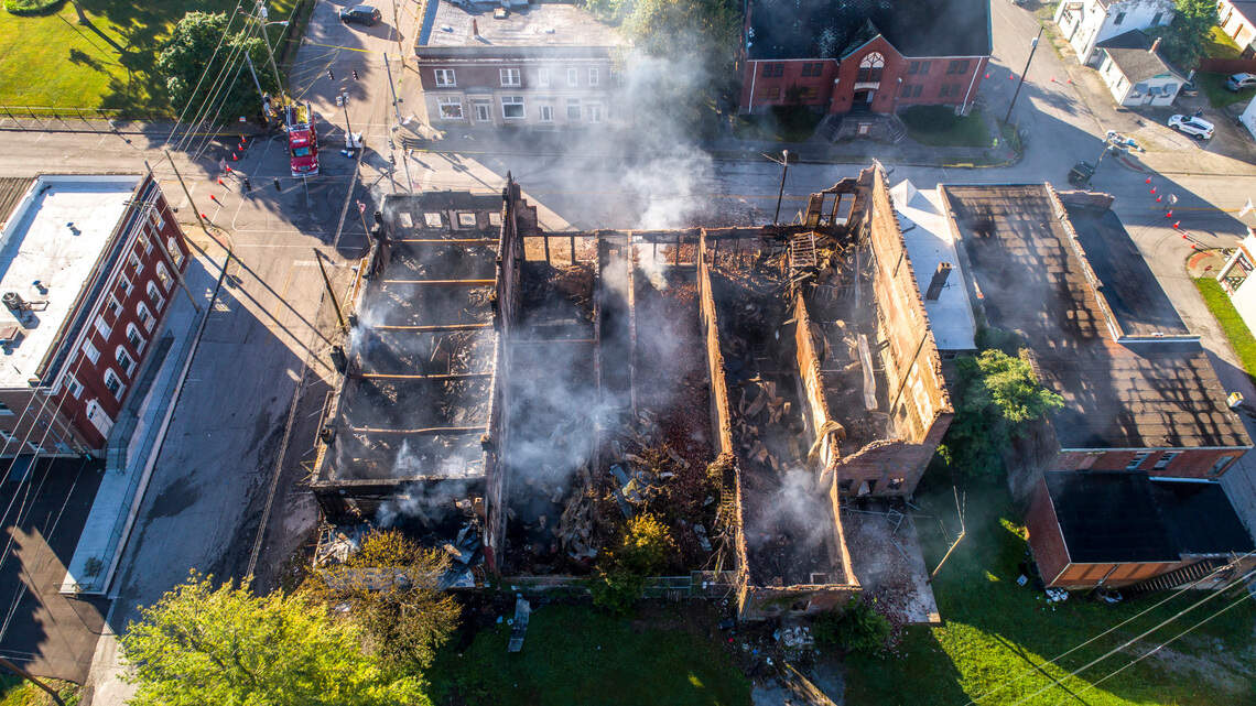 Updated: Downtown buildings in a Central Kentucky community destroyed by fire