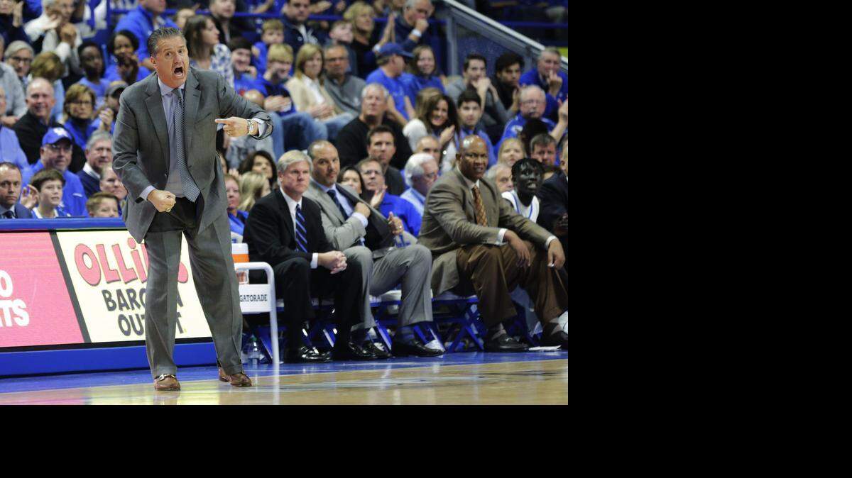 John Calipari coached his team during Kentucky's game against Canisius in Rupp Arena on Sunday night in Lexington.