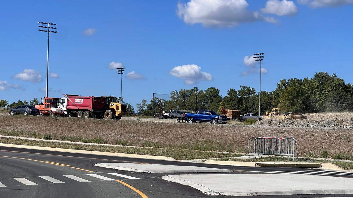 Construction site on Competition Drive, near the Lexington Sporting Club’s soccer stadium, where a new Starbucks is under construction on Aug. 26, 2025, in Lexington, Ky. 