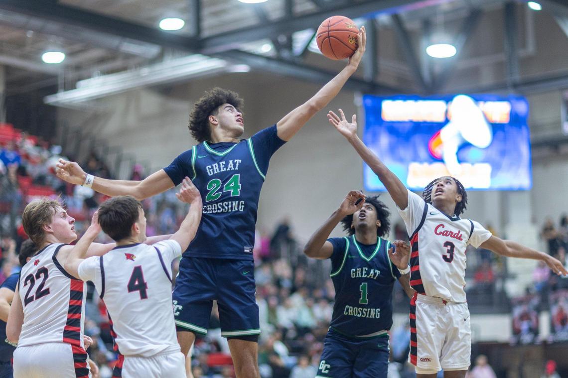 Former Great Crossing basketball player Malachi Moreno (24) is the 2025 Kentucky Mr. Basketball award winner. Moreno will play college hoops at UK.