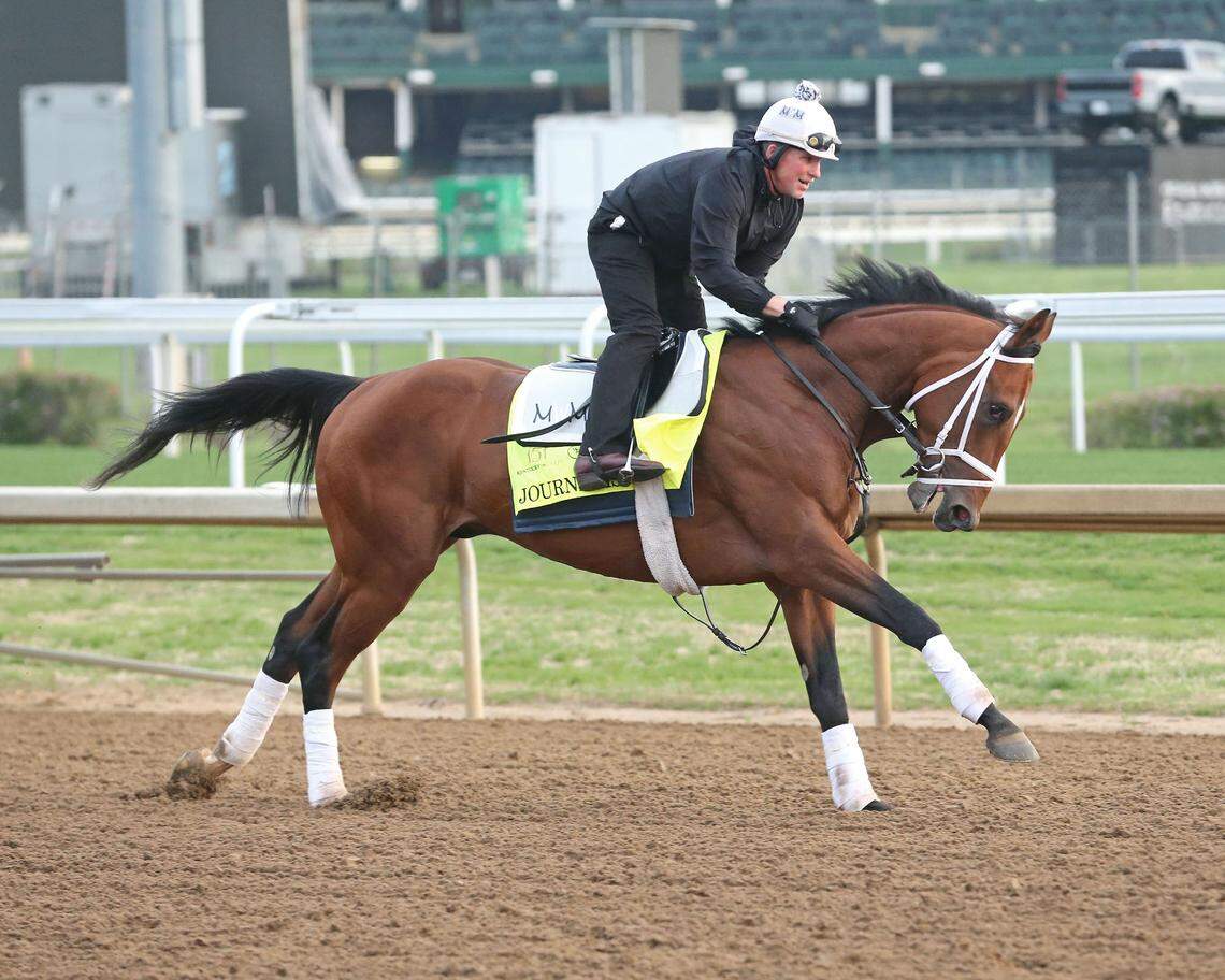 Kentucky Derby morning-line favorite Journalism is trained by Michael McCarthy and ridden by Umberto Rispoli.