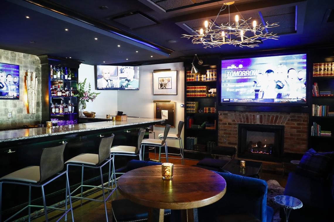 The bar in the newly opened at Graze features a fireplace, comfortable seating and a cozy feel.