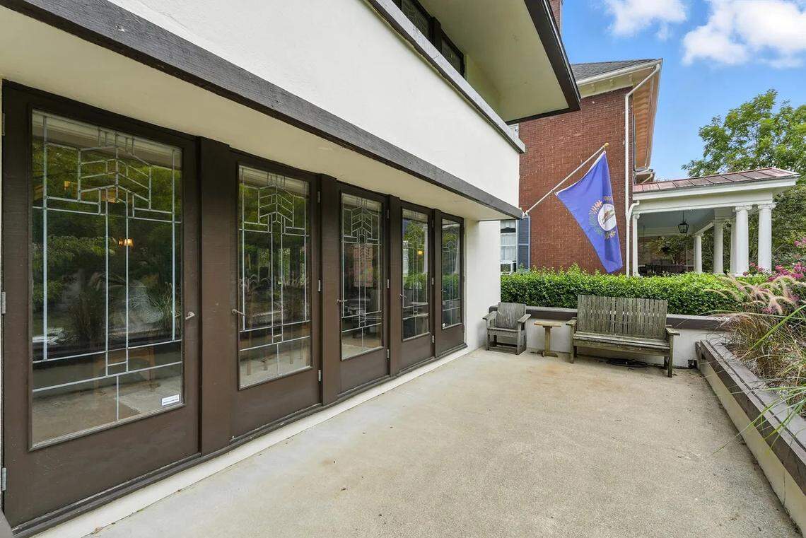 A view of the first floor patio at the Zeigler House, which sits near the Kentucky Capitol.