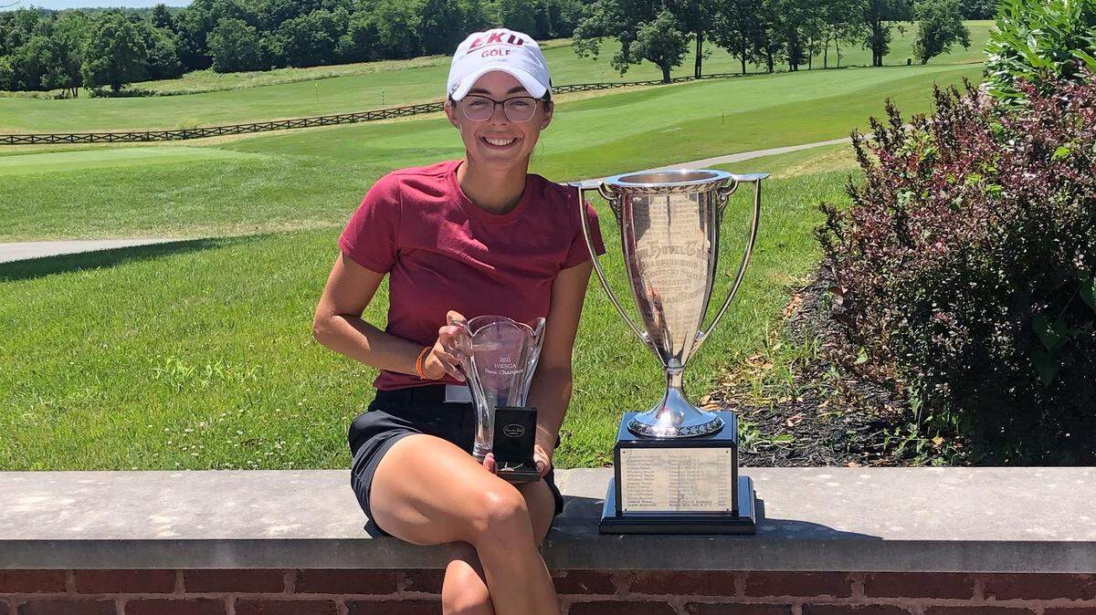 Rylea Marcum, who just completed her freshman year at Eastern Kentucky University, won five matches in three days to capture her first Kentucky Women’s State Amateur championship.