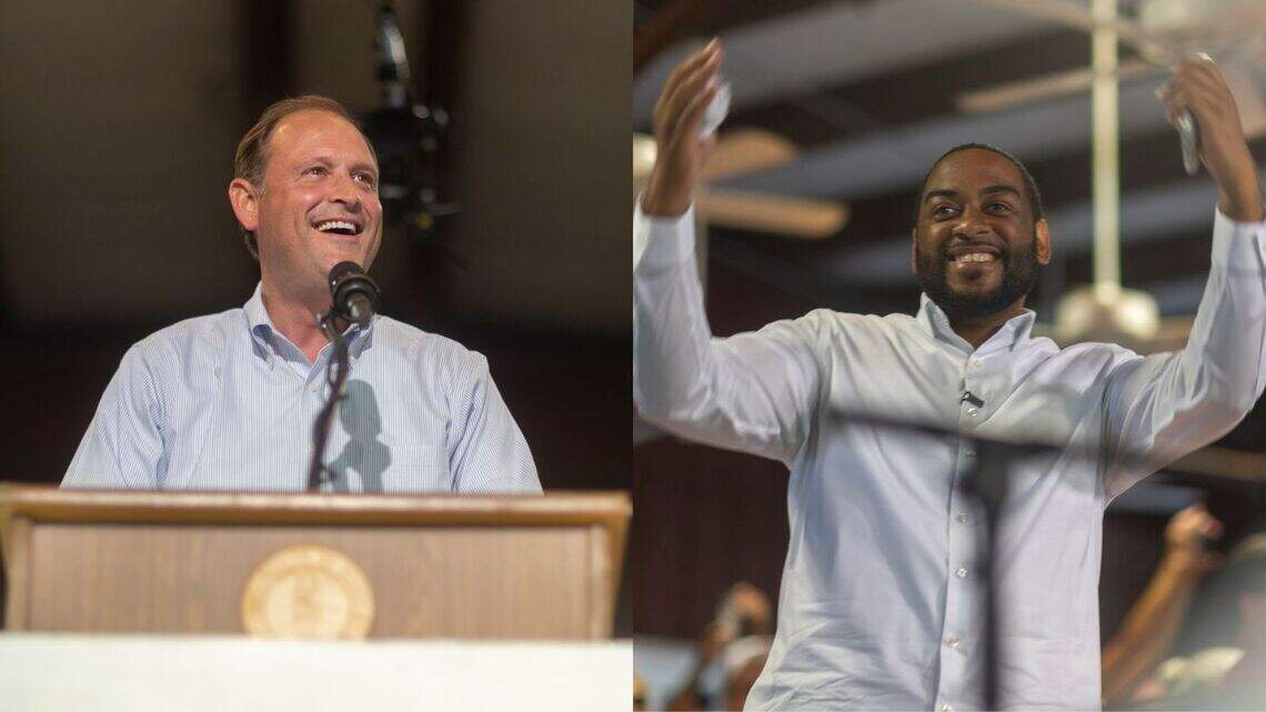 Andy Barr, Charles Booker make their cases for open KY Senate seat at Fancy Farm