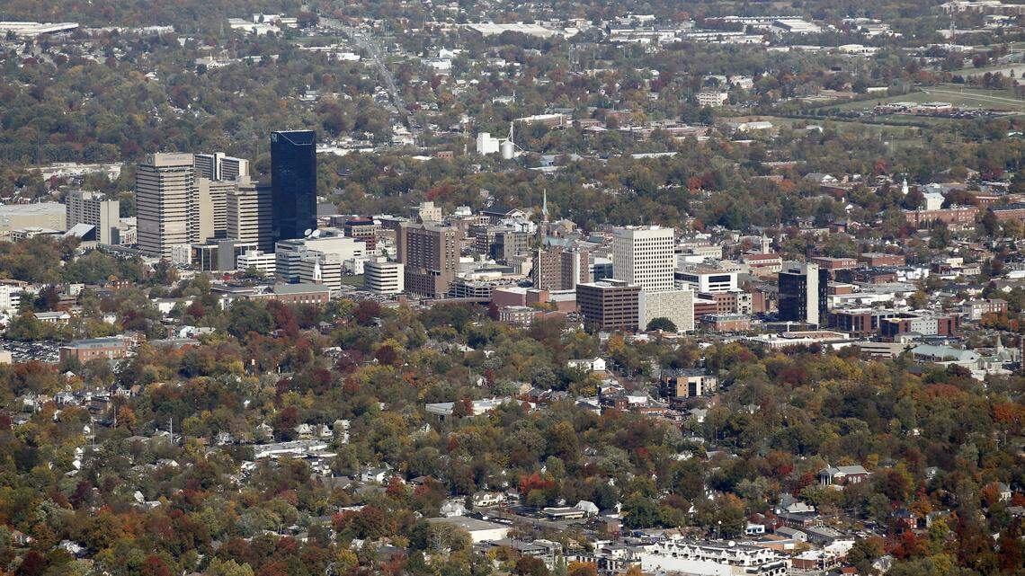 Arborists say Lexington needs to increase its tree canopy — part of which is seen in this photo looking toward downtown — from 24.5 percent to a recommended 40 percent.    