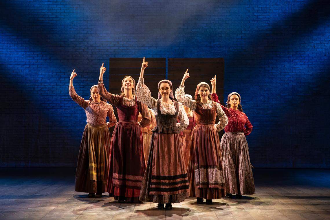 The daughters of the cast of “Fiddler on the Roof” from the 2015 revival. The production will bring the classic Broadway musical to life at the Lexington OperaHouse this weekend.