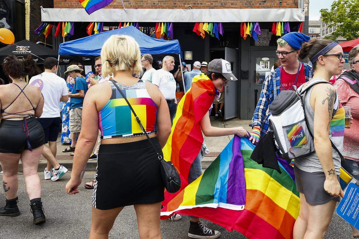 Thousands of attendees filled N. Limestone Street during Lexington Pride Festival 2018 Saturday at courthouse plaza in Lexington.