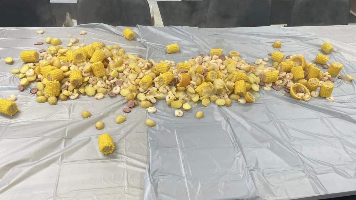 The Danville Police Department went viral Thursday after posting photos of a seafood boil to its Facebook page. Internet commenters let them know they had no spice and seasoning.