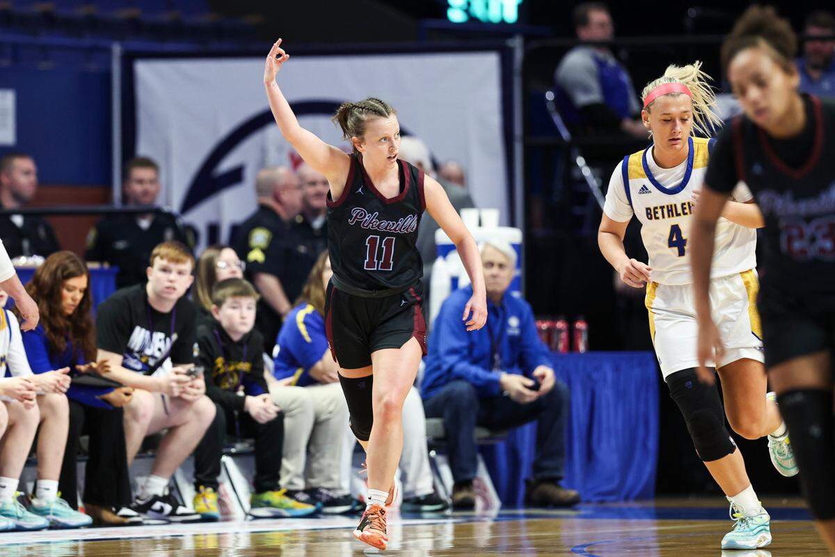 Trinity Rowe made a pair of 3-point baskets and led Pikeville with 17 points in her final high school game.