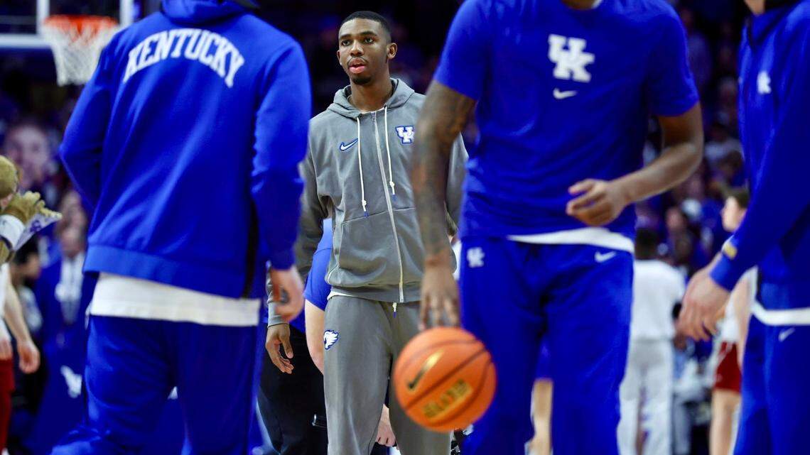 Kentucky guard Lamont Butler, center, is shooting a career-best 55.1% from the field this season for the Wildcats. He missed Wednesday’s game against Colgate.