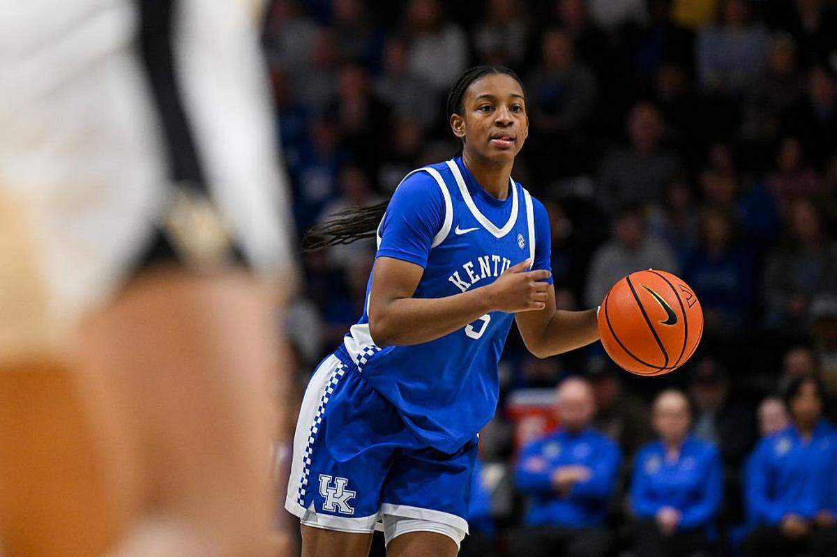 Kentucky point guard Tonie Morgan (5) had 18 points, seven rebounds and seven assists to lead the No. 5 seed UK women’s basketball team to a 71-56 victory over No. 12 seed James Madison Saturday in the NCAA Tournament round of 64. Next up for Morgan and the Wildcats is a meeting with No. 4 seed West Virginia in the round of 32 on the Mountaineers’ home court.