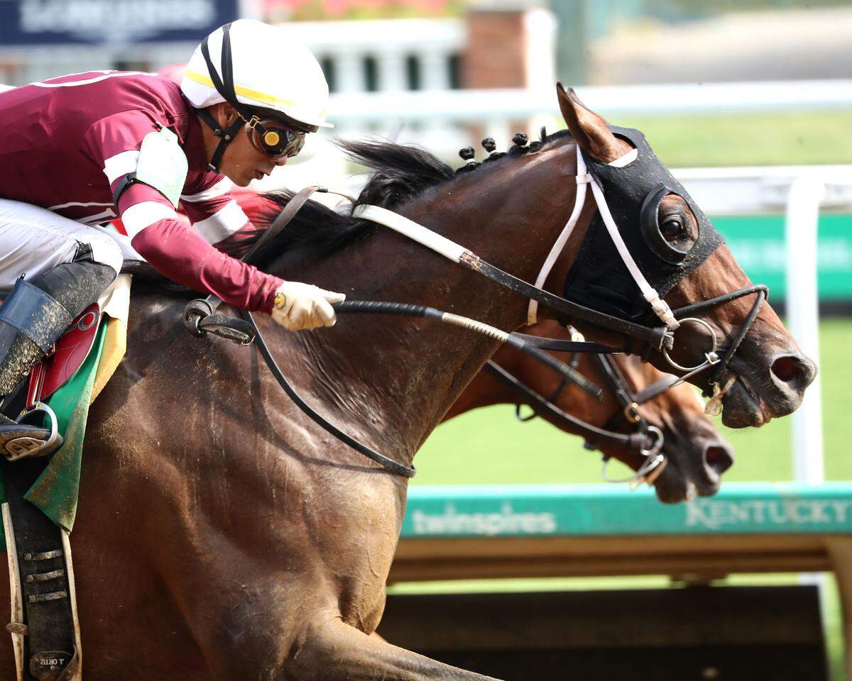 Spice Runner, with jockey Jose Ortiz up, won the 2025 Iroquois Stakes on Saturday at Churchill Downs in Louisville.