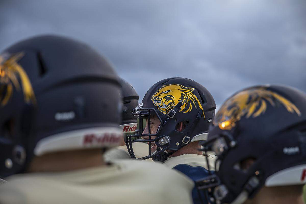 Evan Landrum, of Knox Central, prepares to take the field with his teammates.