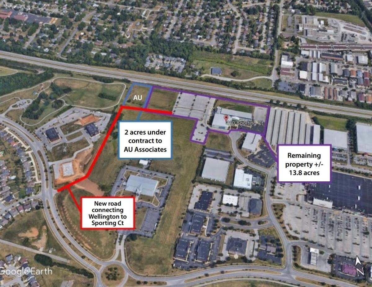 Rendering of the land owned by the Ukrainian Pentecostal Church and AU Associates in the Sporting Court area.