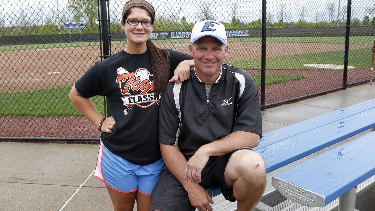 East Jessamine head coach Tom Hamm's pitching staff is headed by his daughter Haylee, left, who boasts an 18-3 record.  